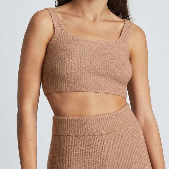 Everlane Cozy Stretch Knit Crop Tank Womens M Wool Yak Softcore Cozycore Fuzzy - Picture 12 of 12